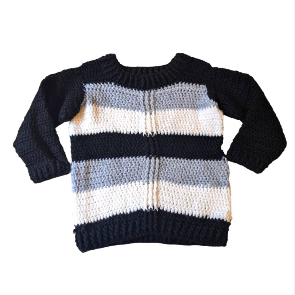Handmade Crochet striped pullover